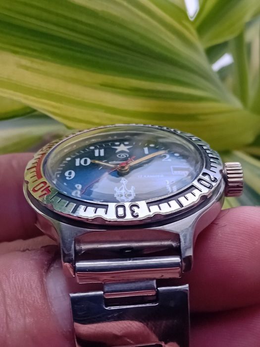 Часы Командирские 2416Б автоподзавод в нержавейки с браслетом СССР