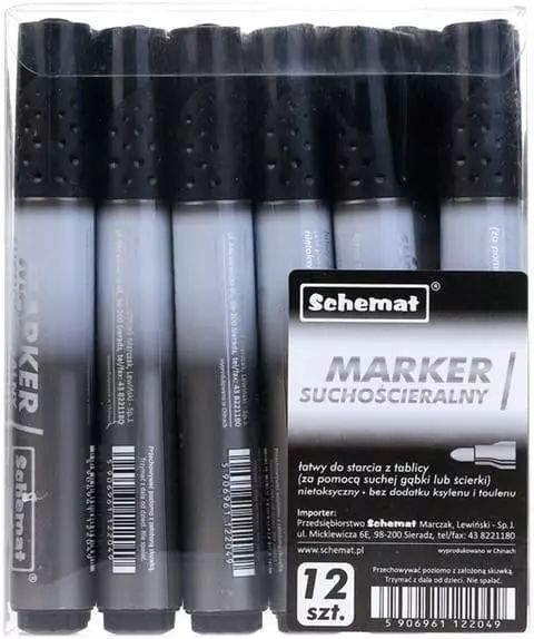 Marker suchościeralny okrągły czarny. Nowy Produkt