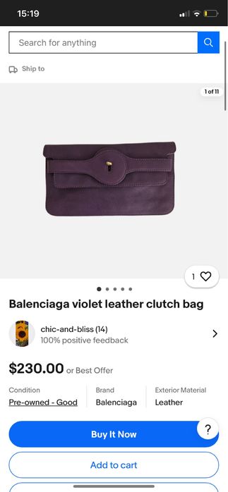 Клатч Balenciaga Lune