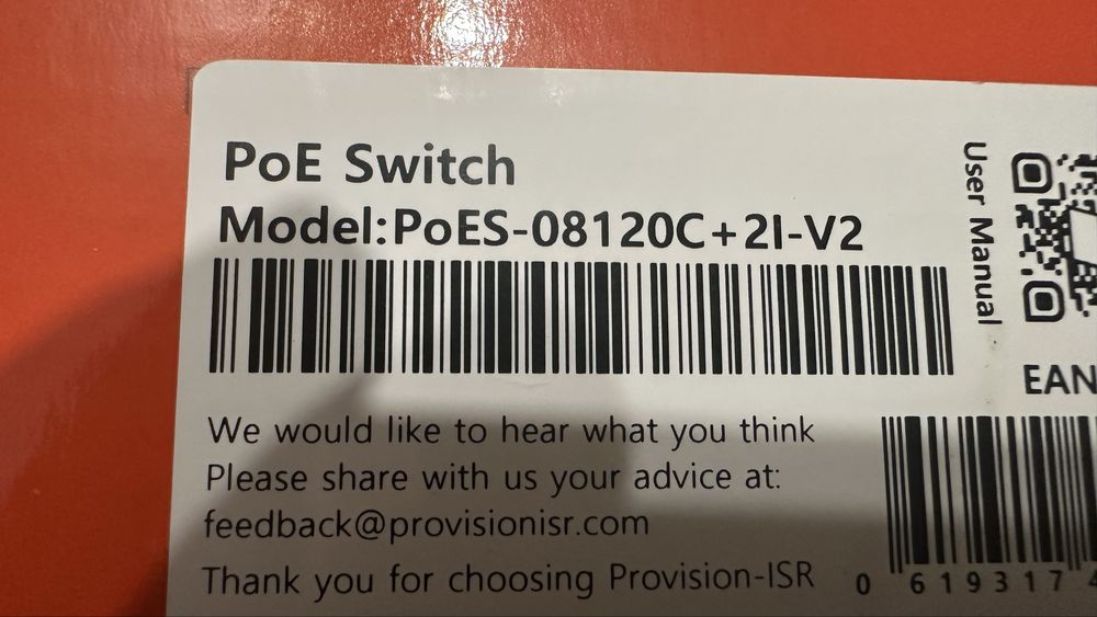 PoE-комутатор Provision-ISR PoES-08120C+2I-V2 з 8 портами PoE