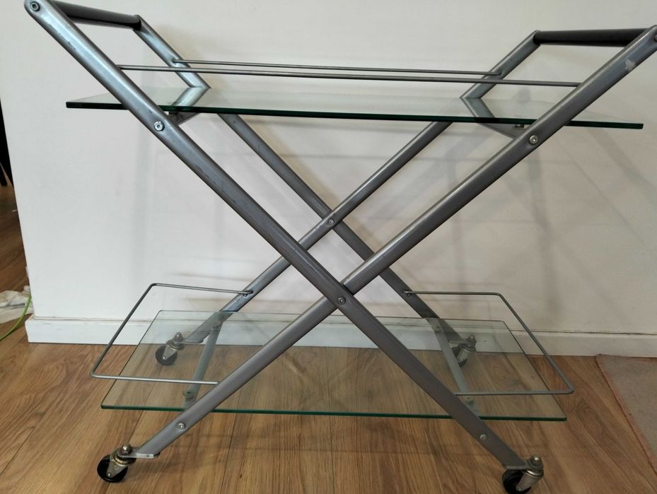 Garrafeira carrinho de vidro temperado