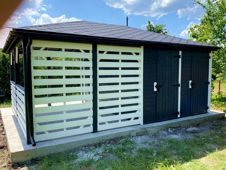 Altana ogrodowa z domkiem narzędziowym Afrodyta 4m x 5,5m - PRODUCENT