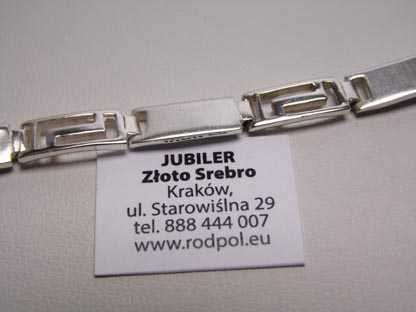 Srebrny naszyjnik grecka droga i satynowane ozdoby 45 cm.