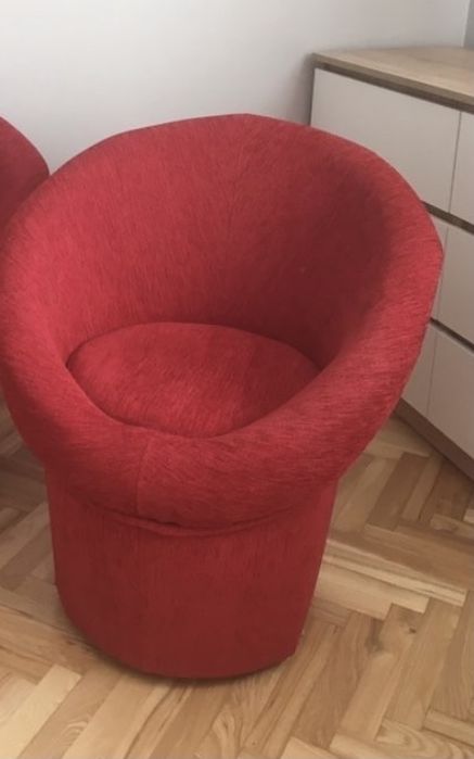 Czerwony fotel kubełkowy klubowy nowy młodzieżowy idealny