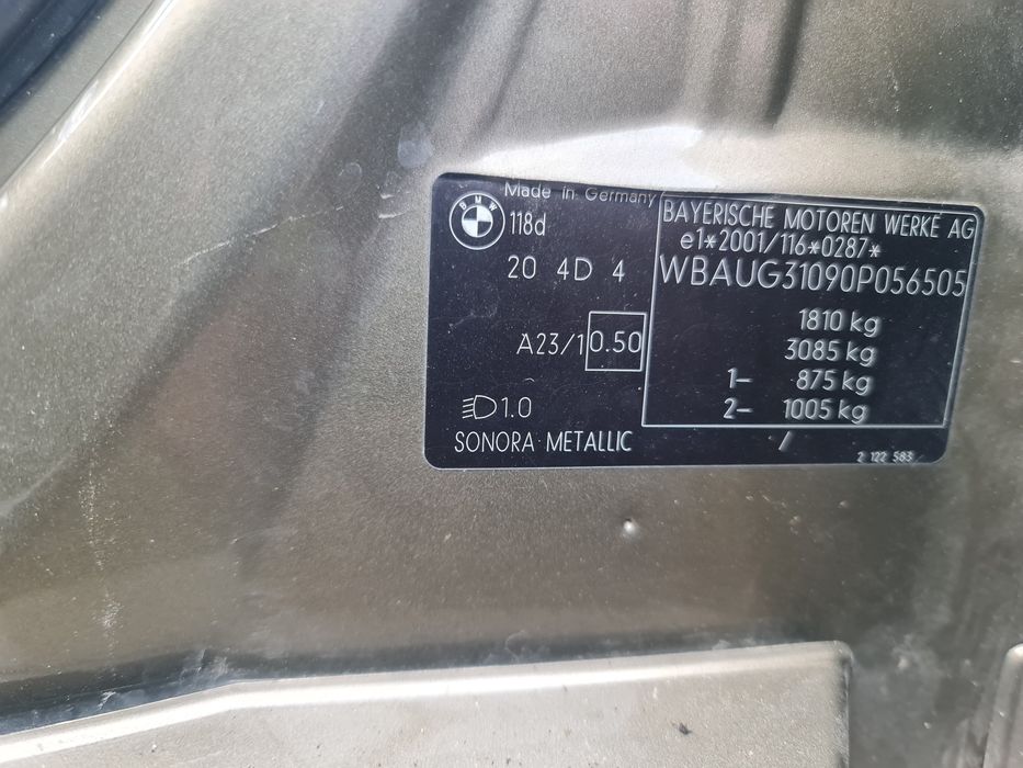 Blotnik prawy bmw e87 . W kolor . A23/1 sonora metallic