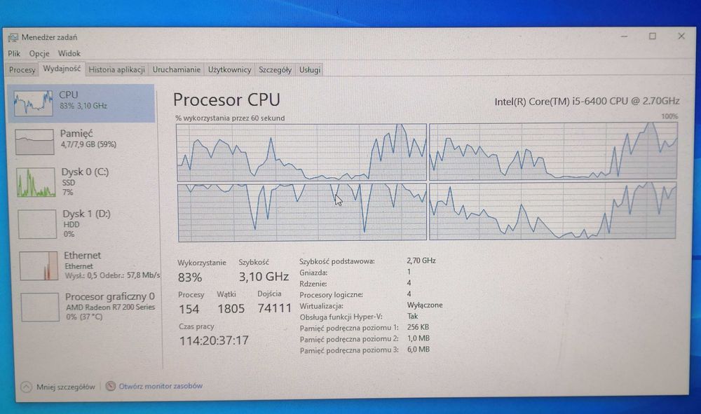 Komputer i5 6400, R7 265, 8gb RAM DDR4, SSD + HDD