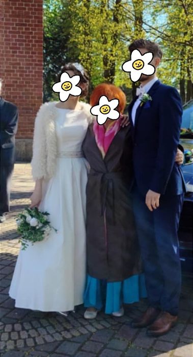 Suknia ślubna śmietanka 34/36 + pokrowiec