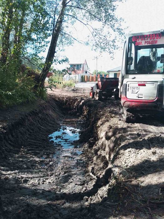 Аренда мини-экскаватора, Копание троншей, планирование участка