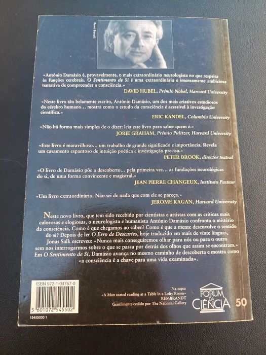 Livro "Os Sentimentos de Si", de António Damásio