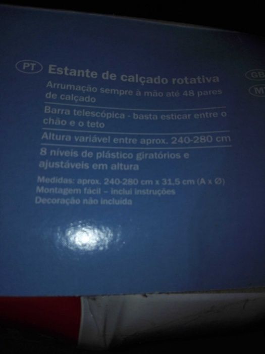 Estante calçado rotativa