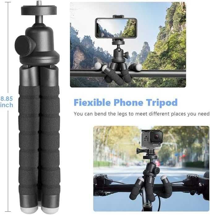 Elastyczny statyw do Tel GoPro z pilotem 360° tripod mini lekki 829