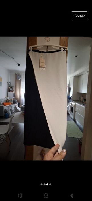 Saia bicolor envelope preta e branca. Nova a estrear!