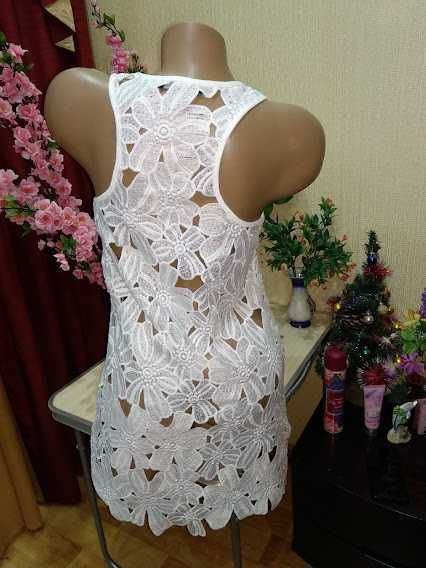 Пляжное платье туника сетка с кружевом p.s atmosphere