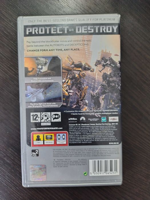 Transformers The Game PlayStation Portable (PSP) pudełkowa