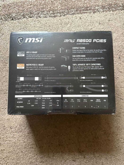 Zasilacz do komputera MSI MPG A850G PCIE5