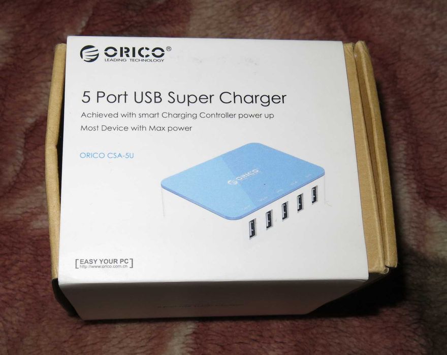 Зарядное устройство USB SMART 8A 40W ORICO CSA-5U-US-GR
