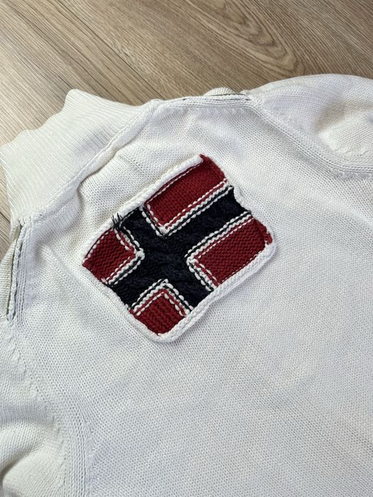 Napapjiri Big logo Damski M Sweter rozpinany z dzianiny Knitted Zip