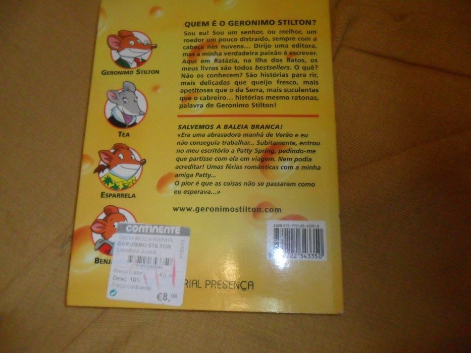 Livro do Geronimo Stilton "Salvemos a baleia branca"