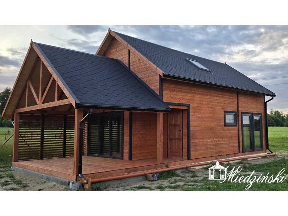 Dom drewniany,letniskowy,ogrodowy, Krokus 6x11m, z poddaszem do 70m2