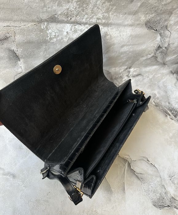 Редкая винтажная сумка из натуральной кожи угря