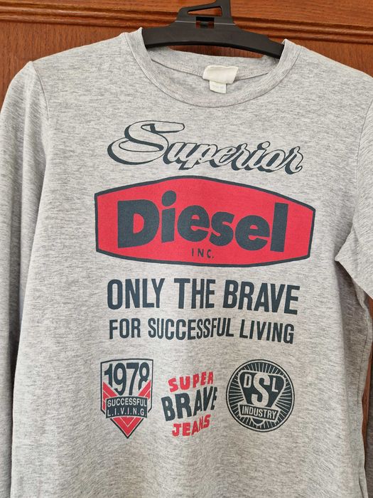 Bluza bluzka szara długi rękaw Diesel dla chłopca 10-11 lat 140/146