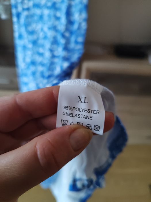 Długa sukienka damska  na lato niebieska XL