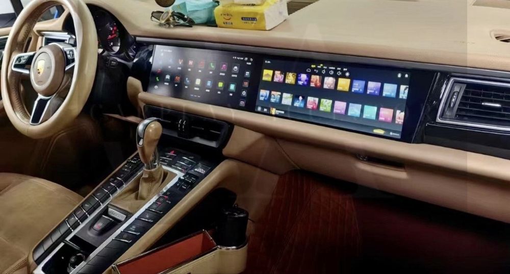 Android магнітола Porsche Macan 2014–2024, 2 екрани 12.3″, 4/64GB, 8/128GB, CarPlay, Android Auto, GPS, Wi-Fi, Bluetooth, BOSE, камери 360°