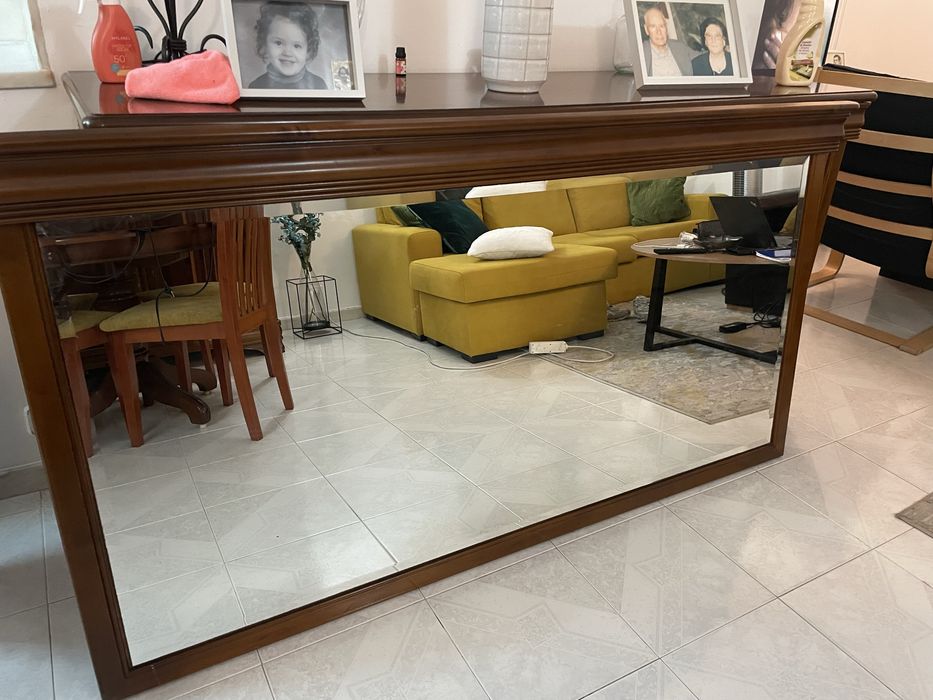 Espelho de Parede Grande 180x90 cm – Moldura em Madeira