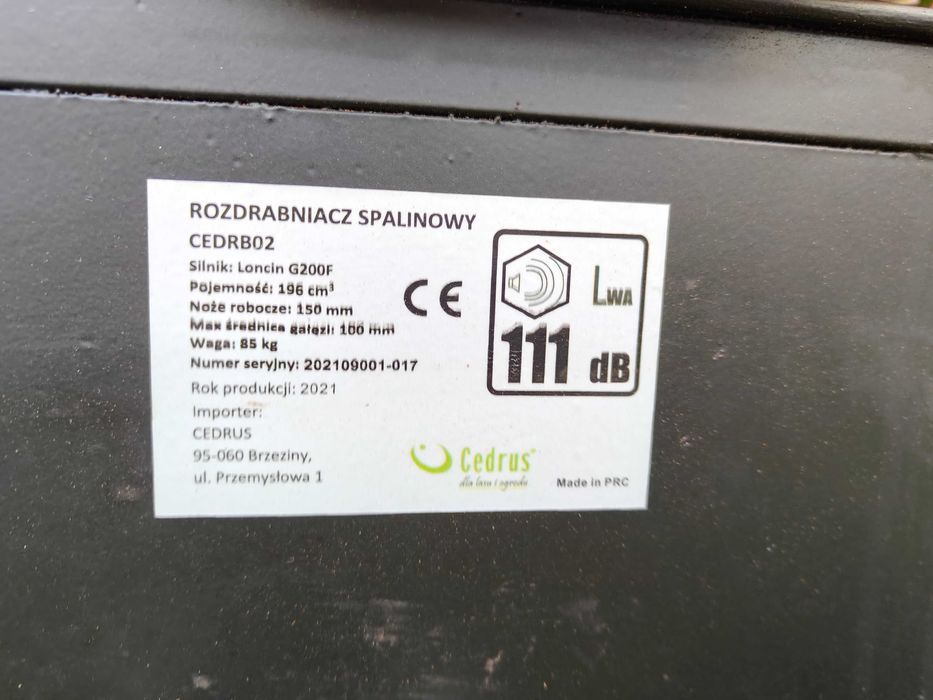 Rozdrabniacz Spalinowy Rębak Cedrus CDERB02 10Cm