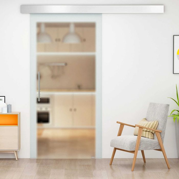 Nowe szklane drzwi przesuwne / 205x77,5cm / HOMCOM !A1122!