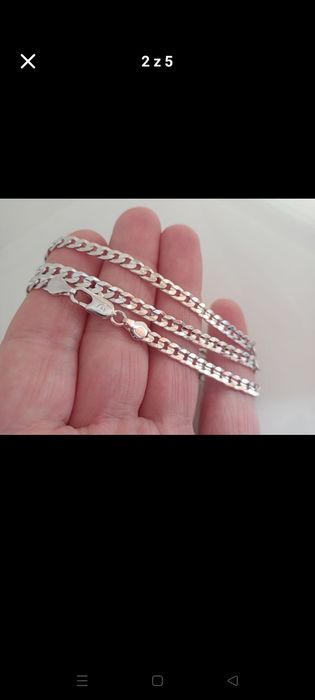 Łańcuszek Pancerka 55cm Silver Plated