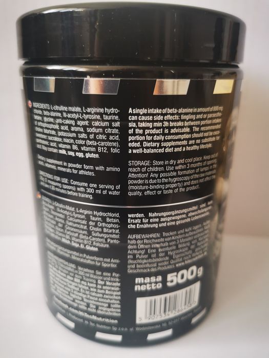 PRZEDTRENINGÓWKA bez kofeiny, NOWA - 500 gram