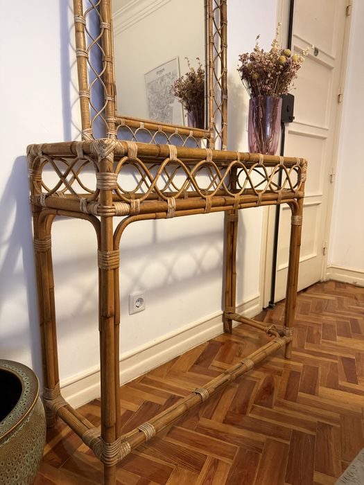 Mesa de apoio bambu 85x96x34cm