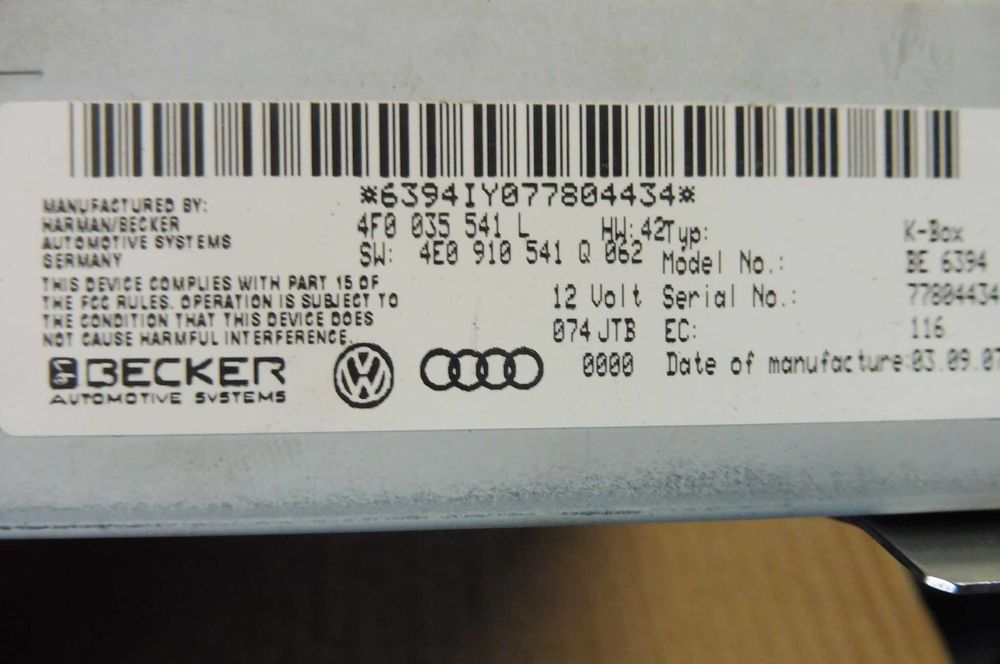 Radio Nawigacja Media AUDI S6 C6  KOMPLET