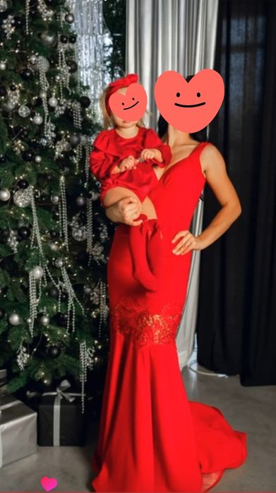 Дитячий боді на свято.Сукня для мами розмір 42-44