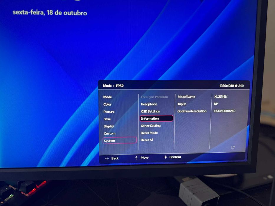 Monitor BenQ Zowie XL2546K TN 24.5" FHD 16:9 240Hz FreeSync Premium