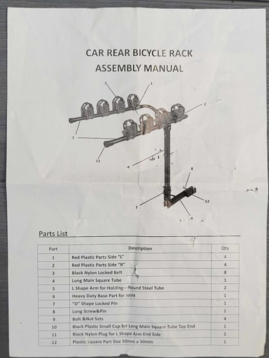 Bagażnik rowerowy na maksymalnie 4 rowery