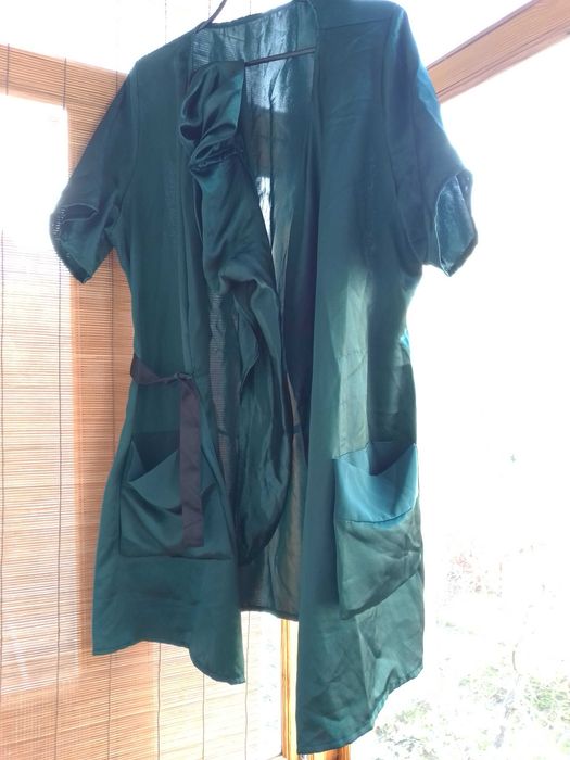 халат рабочий С розовый, зеленый, сиреневый, спецодежда шапочка белая