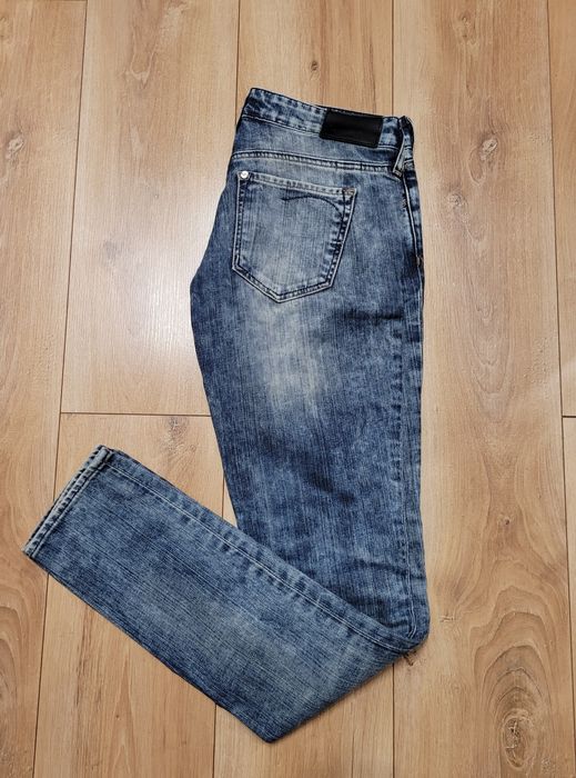 Jeansy damskie slim leg poprzecierane H&M roz 27 36/S/8