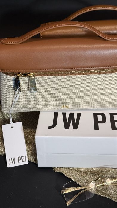 Jw pei Thea Top Handle Bag  Brown Canvas