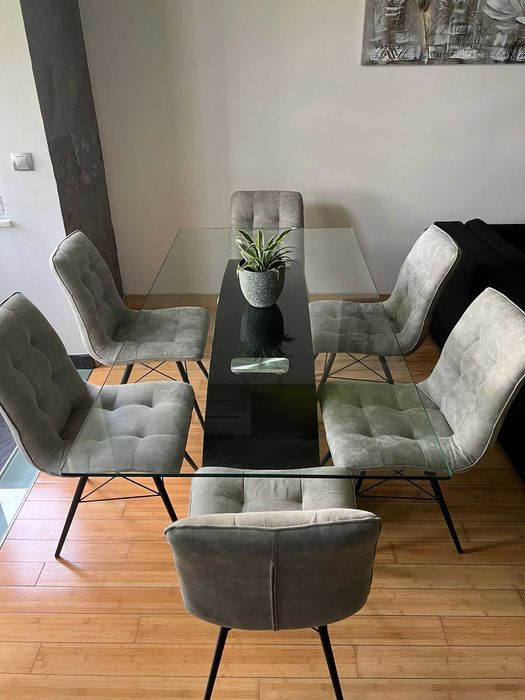 Mesa c/Tampo de Vidro - Casa de Jantar