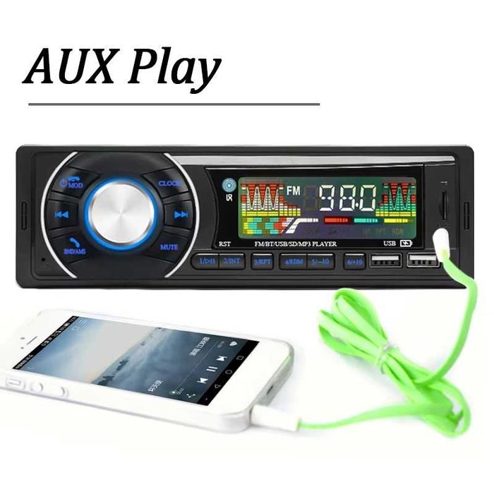 Rádio de áudio do carro 1din bluetooth  mp3  fm 12v do tlm aux/usb/tf