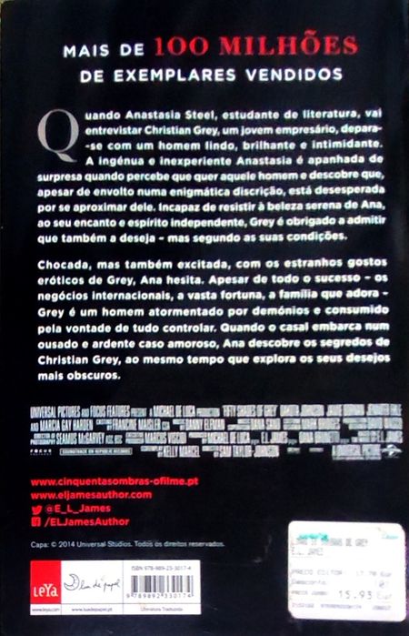 Livro, As Cinquenta Sombras de Grey, como novo.