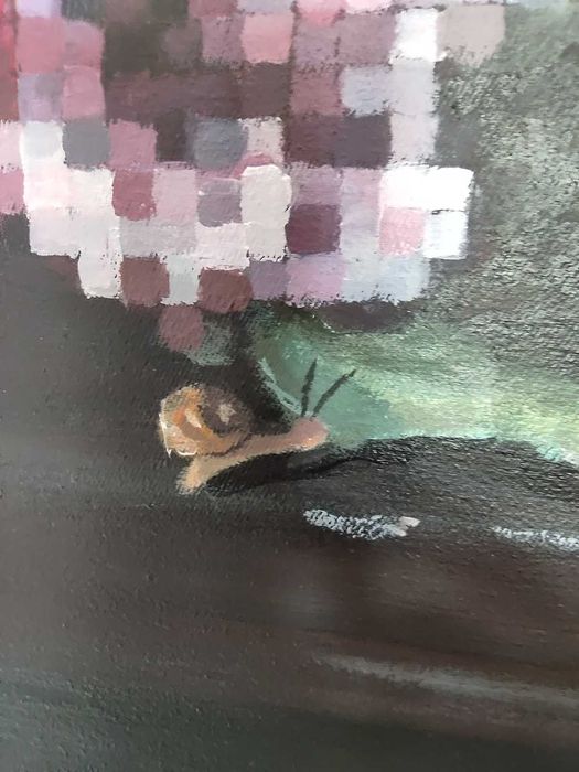 obraz 70x100 duży, bukiet, kwiaty, owady,piksele