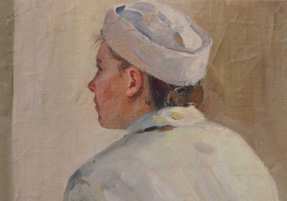 БОЖИЙ Михаил (1911-1990) Медсестра. 1950е. х/м Народный х-к СССР