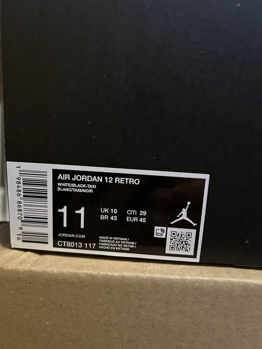 Jordan 12 retro taxi, rozm.45 (29 cm), nowe buty do koszykówki
