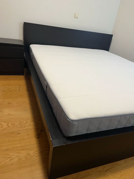 PRICE DOWN - Bed with mattress and side table
