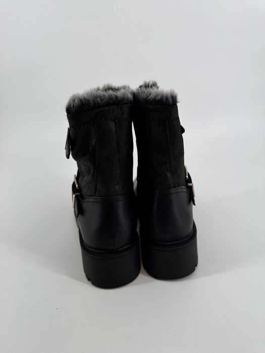 Botki kozako czarne ocieplane 39 z klamerka na jesien zime