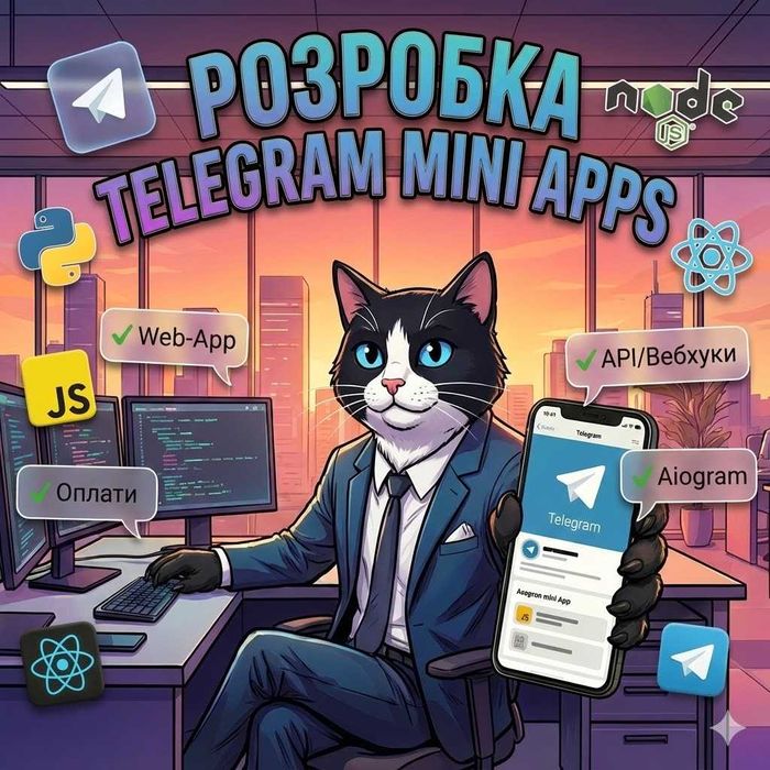 Розробка Telegram ботів та Mini Apps під замовлення.