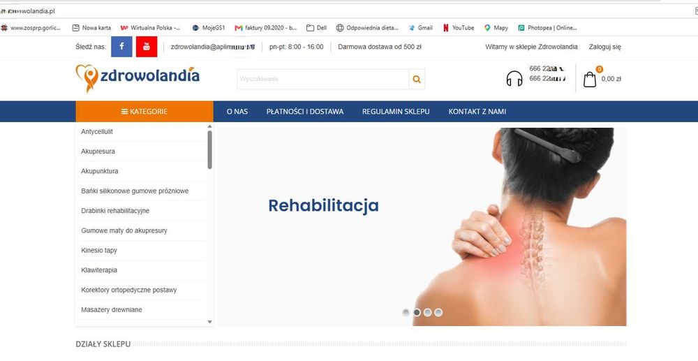 Sprzedam działający sklep internetowy ZDROWOLANDIA.PL – branża zdrowia,